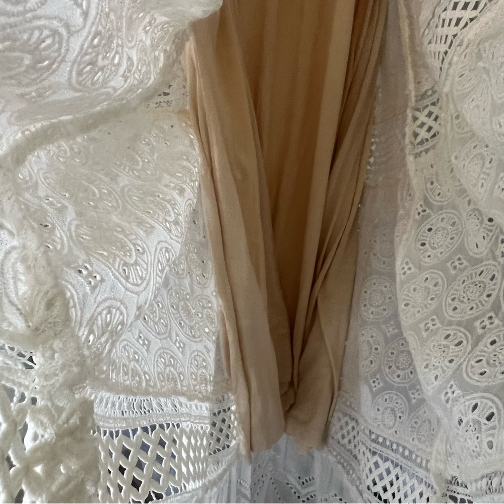 Sundance Dreamers Believe Bone Off White Eyelet Dress Size Medium - Picture 8 of 11